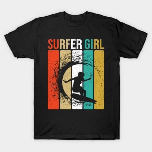 Surfer Girl Surfboard Summer Beach T-Shirt